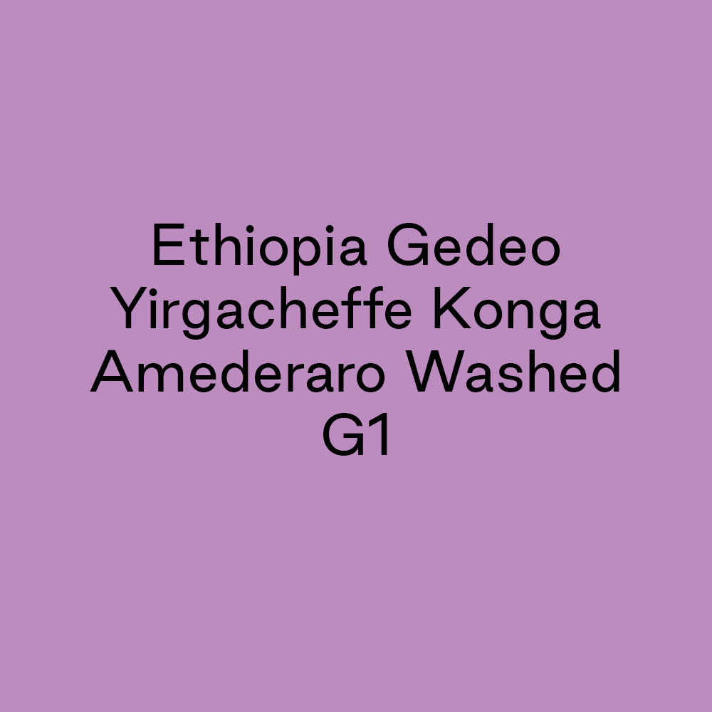 GCB Ethiopia Gedeo Yirgacheffe Konga Amederaro Washed G1