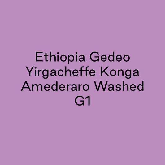 GCB Ethiopia Gedeo Yirgacheffe Konga Amederaro Washed G1
